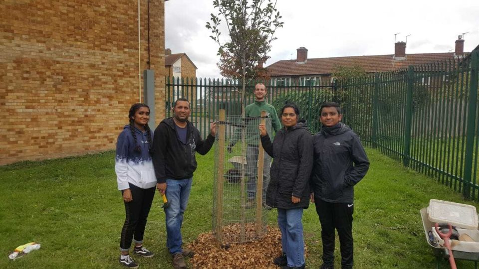 Family From Local Block Planting At Folkestone