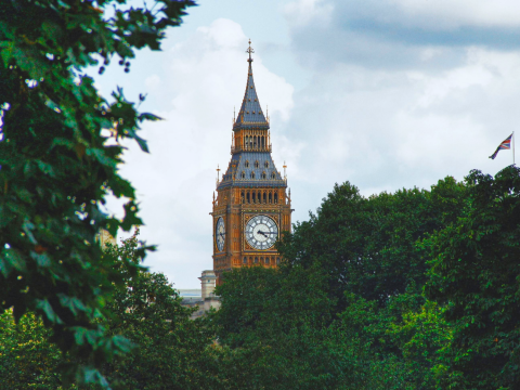 Image of Big Ben surrounded by greenery