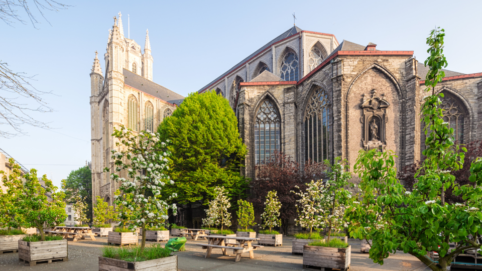 St Bavo's Cathedral in the medieval city of Ghent, Belgium